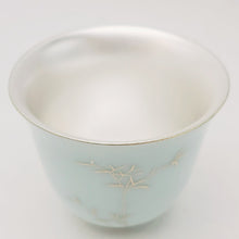 Load image into Gallery viewer, Teacup - Silver Lined Light Green Celadon Bamboo