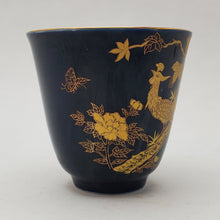 Load image into Gallery viewer, Gold 24k Lined Navy Blue Phoenix Teacup
