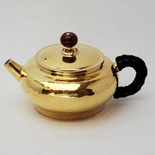 Load image into Gallery viewer, 24 K Gold Plated Pure Silver Teapot - Bian Deng (Short Lantern) 120 ml

