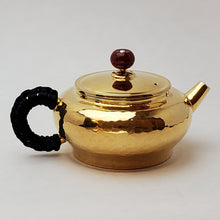 Load image into Gallery viewer, 24 K Gold Plated Pure Silver Teapot - Bian Deng (Short Lantern) 120 ml
