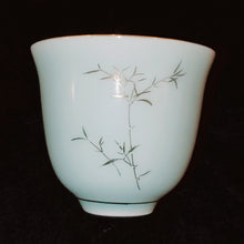 Load image into Gallery viewer, Teacup - Silver Lined Light Green Celadon Bamboo
