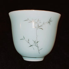 Load image into Gallery viewer, Teacup - Silver Lined Light Green Celadon Bamboo