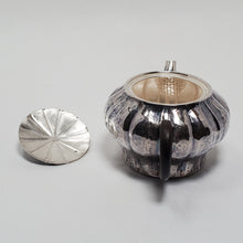 Load image into Gallery viewer, Hand Stamped Pure Silver pumpkin Teapot 150 ml