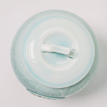 Load image into Gallery viewer, Banana Leaf Garden Window Light Celadon Tea Jar lg