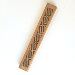 Bamboo Incense Stick Burner Box Swastika