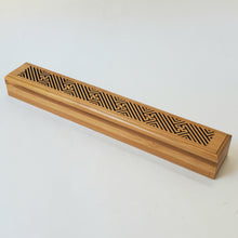 Load image into Gallery viewer, Bamboo Incense Stick Burner Box Swastika