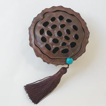 Load image into Gallery viewer, Black Sandalwood Hard Wood Coil Incense Burner Lotus Pot small