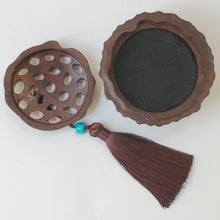 Load image into Gallery viewer, Black Sandalwood Hard Wood Coil Incense Burner Lotus Pot large