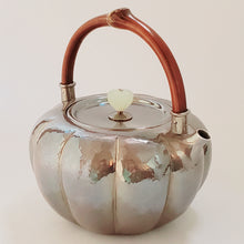 Load image into Gallery viewer, Pure Silver Tea-Water Kettle - Pumpkin 800 ml