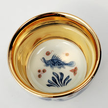 Load image into Gallery viewer, Teacup - Gold 24k Lined Qing Lian
