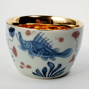 Teacup - Gold 24k Lined Qing Lian