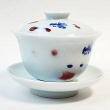 Load image into Gallery viewer, Gaiwan - Blue and White Red Under Glaze Goldfishs 130 ml