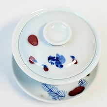 Load image into Gallery viewer, Gaiwan - Blue and White Red Under Glaze Goldfishs 130 ml