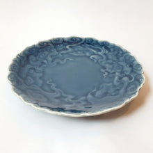 Load image into Gallery viewer, Ji Lan Blue Auspicious Cloud and Cranes Dish Large