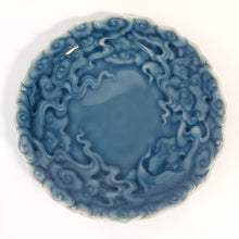 Load image into Gallery viewer, Ji Lan Blue Auspicious Cloud and Cranes Dish Large