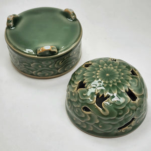 Green Celadon Ceramic Coil Incense Burner