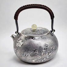 Load image into Gallery viewer, Pure Silver Tea-Water Kettle - Pine and Crane 800 ml