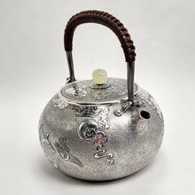 Load image into Gallery viewer, Pure Silver Tea-Water Kettle - Pine and Crane 800 ml