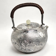 Load image into Gallery viewer, Pure Silver Tea-Water Kettle - Pine and Crane 800 ml