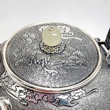 Load image into Gallery viewer, Pure Silver Tea-Water Kettle - Pine and Crane 800 ml