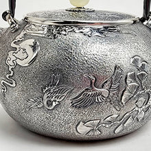 Load image into Gallery viewer, Pure Silver Tea-Water Kettle - Pine and Crane 800 ml