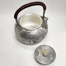 Load image into Gallery viewer, Pure Silver Tea-Water Kettle - Pine and Crane 800 ml