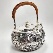 Load image into Gallery viewer, Pure Silver Tea Water Kettle - Deer and Crane 1250 ml