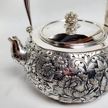Load image into Gallery viewer, Pure Silver Tea Water Kettle - Deer and Crane 1250 ml
