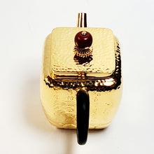 Load image into Gallery viewer, 24 K Gold Plated Pure Silver Teapot Lotus Heart Sutra #1 100 ml