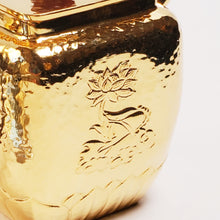 Load image into Gallery viewer, 24 K Gold Plated Pure Silver Teapot Lotus Heart Sutra #1 100 ml