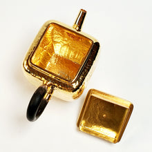 Load image into Gallery viewer, 24 K Gold Plated Pure Silver Teapot Lotus Heart Sutra #1 100 ml