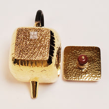 Load image into Gallery viewer, 24 K Gold Plated Pure Silver Teapot Lotus Heart Sutra #1 100 ml