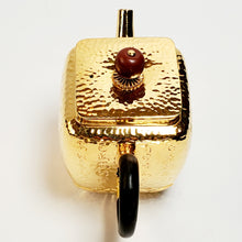 Load image into Gallery viewer, 24 K Gold Plated Pure Silver Teapot Lotus Heart Sutra #2 100 ml