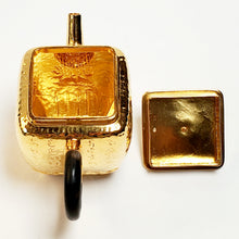 Load image into Gallery viewer, 24 K Gold Plated Pure Silver Teapot Lotus Heart Sutra #2 100 ml