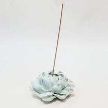 Load image into Gallery viewer, Celadon Porcelain Incense Burner - Peony Flower Large