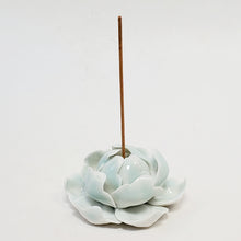 Load image into Gallery viewer, Celadon Porcelain Incense Burner - Peony Flower Small
