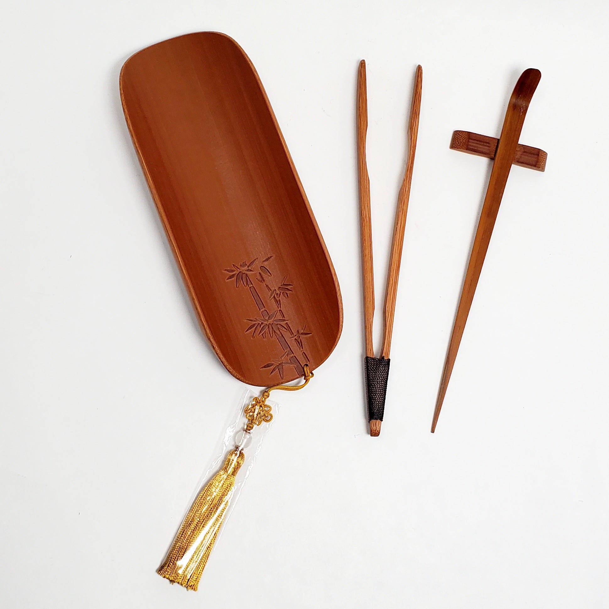Tea Scraper Tea Tool Set - Bamboo Tea Scoop, Clip and Scraper – Tea Habitat