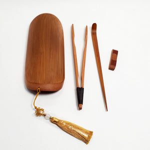 Tea Tool Set - Bamboo Tea Scoop, Clip and Scraper
