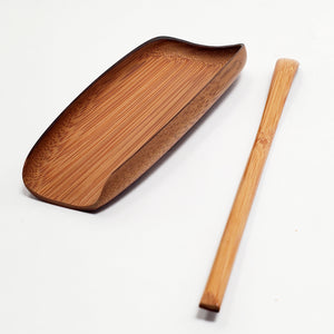 Tea Tool Set - Carved Aged Bamboo Prunus #5