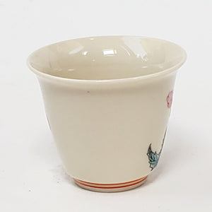 2 Ash Glazed Poppies Porcelain Teacups 40 ml