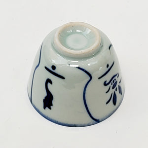 Blue and White Vintage Lotus Porcelain Teacup 60 ml
