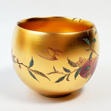Load image into Gallery viewer, Gold 24k Lined Peaches Teacup
