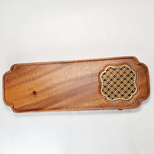 Load image into Gallery viewer, Tea Boat Tray Rectangular Walnut Wood #2
