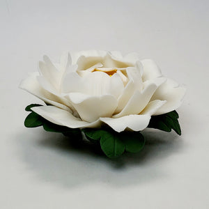 Incense Burner Porcelain - White Peony Flower Large