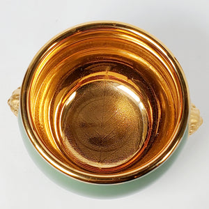 Gold 24k Lined Celadon Ruyi Style Teacup 185 ml