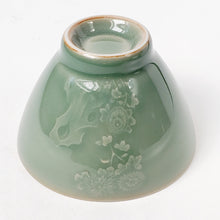 Load image into Gallery viewer, Celadon Chrysanthemum Porcelain Teacup 100 ml
