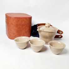 Load image into Gallery viewer, Gaiwan Travel Set - Ash Clay Porcelain Mythical Beast
