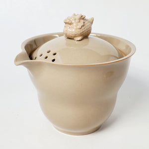 Gaiwan Travel Set - Ash Clay Porcelain Mythical Beast