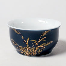 Load image into Gallery viewer, Teacup - 2 Pieces Navy Blue Gold Guilted Reed 40 ml
