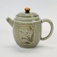 Load image into Gallery viewer, Teapot Olive Green Celadon Glaze Over White Porcelain  140 ml
